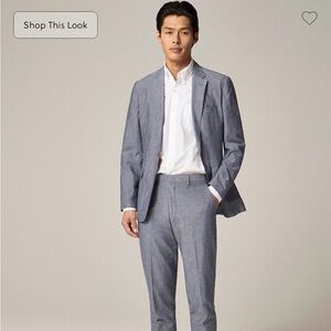 JCrew Ludlow Men's Suit Light Gray Deep Water 32/32 Pants